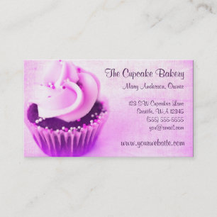 Roze Vintage Cupcake Sprinkles Visitekaartje