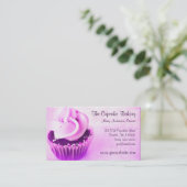 Roze Vintage Cupcake Sprinkles Visitekaartje (Staand voorkant)