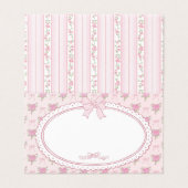 Roze Vintage Fantasie Bloemen Placecard Tafel Deco Kaart (Buitenkant ongevouwen)