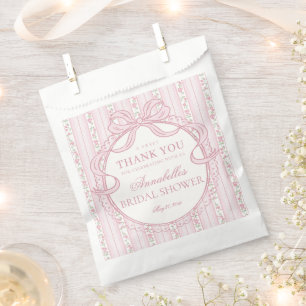 Roze Vintage Fantasie Bloemrijke Bruiloft Dessert Bedankzakje