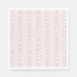 Roze Vintage Fantasie Bloemrijke Feest Dessert Servet