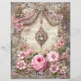 Roze Vintage Junk Journal Scrapbook Papier