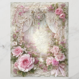 Roze Vintage Junk Journal Scrapbook Papier