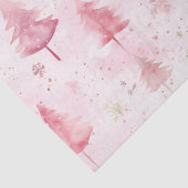 Roze Vintage Kerstmis dennenbomen Tissuepapier (Detail)