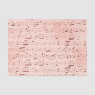 Roze Vintage Muzieknoten Tissuepapier