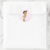Roze Vintage Prinses Babyshower Stickers (Tas)