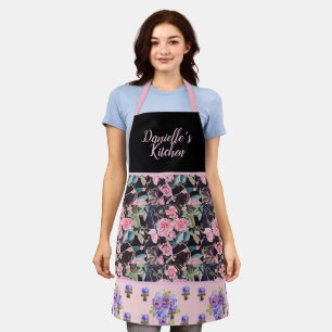 Roze Vintage Roos Rozen Waterverf Aanpasbaar Schort