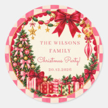 Roze vintage strik Kerstfeest