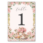 Roze Vintage Theepartij Baby Bruidsbruiloft Kaart (Voorkant)