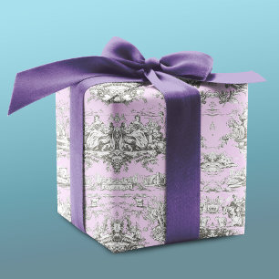 Roze Vintage Toile de Jouy Bloemenmeer Cadeaupapier