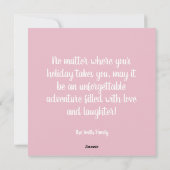 Roze Vintage Vanagon Ornament Feestdagenkaart (Achterkant)