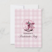 Roze Vintage Western Cowgirl Afscheidscadeau Feest Bedankkaart (Achterkant)