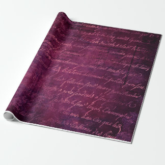 Roze Violet Frans Script Pattern Cadeaupapier