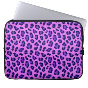 Roze Violet Leopard Animal Print Skin Patroon Laptop Sleeve