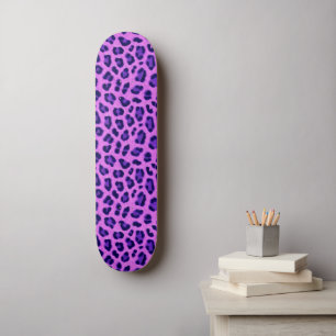 Roze Violet Leopard Animal Print Skin Patroon Skateboard
