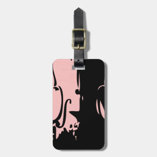 Roze Violin Bagagelabel