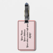 Roze Violin Bagagelabel (Achterkant verticaal)