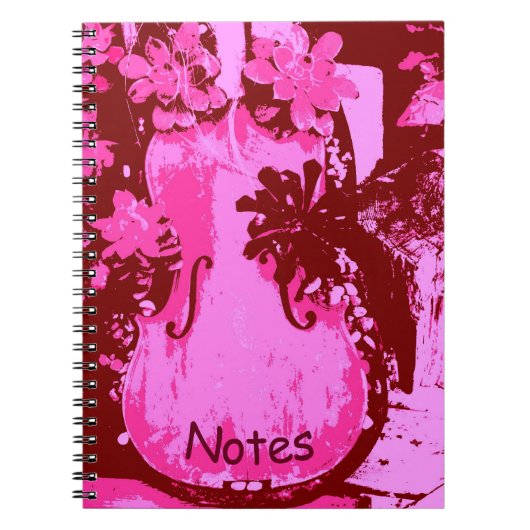 Roze Violin notebook Notitieboek (Voorkant)