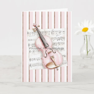 Roze Viool Bladmuziek Kaart