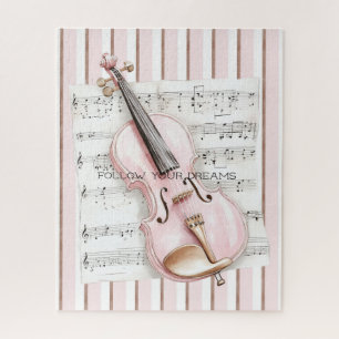 Roze Viool Bladmuziek Legpuzzel
