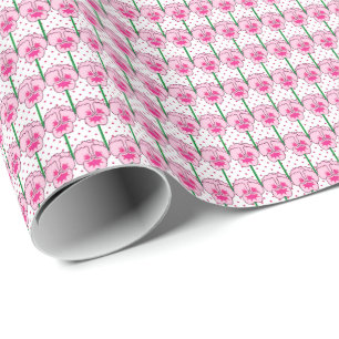 Roze viooltjes - retro behangpatroon cadeaupapier