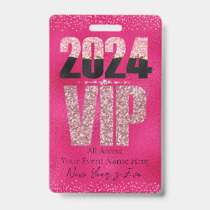 Roze VIP All Access Pas Glamoureuze Glitters Badge