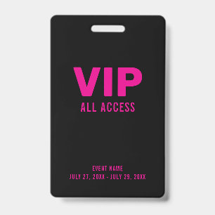Roze VIP All Access Pass Event ID-badge Badge