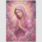 Roze VIrgin Mary Decoupage Tissue Paper Tissuepapier (Voorkant)