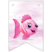 Roze vis Bunting vlag Vlaggetjes (Eerste vlag)
