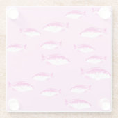 Roze vis glazen onderzetter (Achterkant)