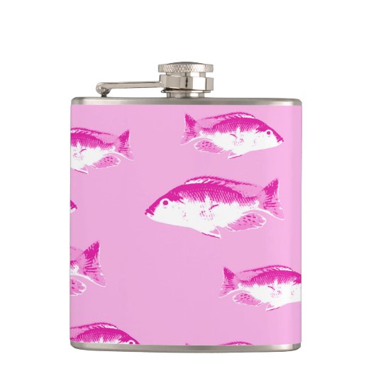 Roze vis heupfles (Voorkant)