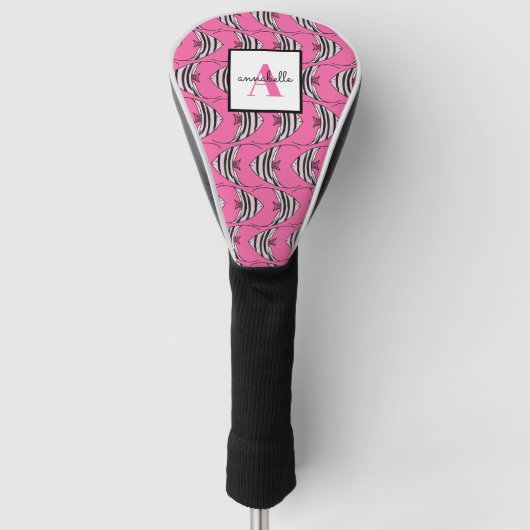 Roze Vis Monogram Golfheadcover (Voorkant)
