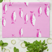 Roze vis theedoek (Gevouwen)