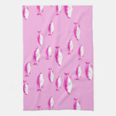 Roze vis theedoek (Verticaal)