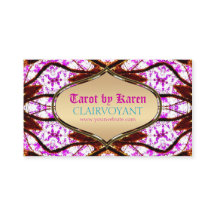 Roze Visionary Goddess Tarot Visitekaartjes