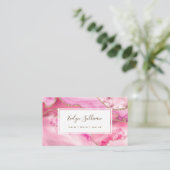 roze visitekaartje en goudgrijs (Staand voorkant)