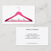 Roze Visitekaartje Glitter Hanger (Voorkant / Achterkant)