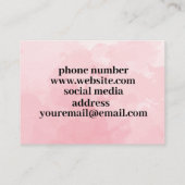 Roze visitekaartje met qr-code en logo (Achterkant)