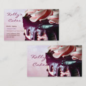 Roze Visitekaartje van chocolade-aardbei (Voorkant / Achterkant)