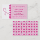 Roze Visitekaartje van de Borstkanker van het Kool (Voorkant / Achterkant)