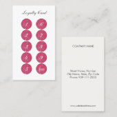 Roze Visitekaartje van de Loyalty Punch (Voorkant / Achterkant)
