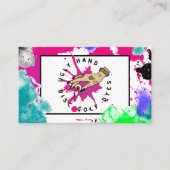 Roze Visitekaartje van de Verfschilderaar (Voorkant)