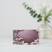 Roze Visitekaartje van Floral (Staand voorkant)