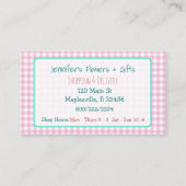 Roze Visitekaartje van Gingham en Bow (Voorkant)