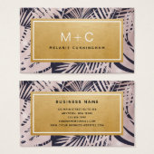 Roze Visitekaartjes van het Tropische Monogram van (Voorkant /achterkant)