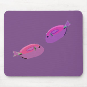 Roze vissen l vis Paars Mousepad Muismat