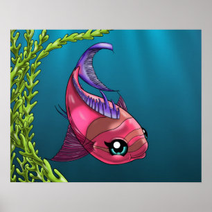 Roze Vissenposter Poster