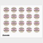 Roze Vlaamse Rand Dank u Stickers (Vel)