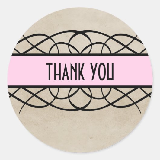 Roze Vlaamse Rand Dank u Stickers (Voorkant)