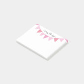 Roze Vlaggenlijn Script Naam Post-it® Notes (Schuin)
